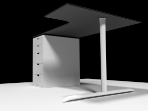 computer desk 3D-Modell