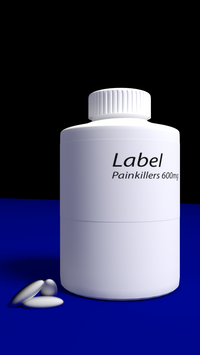 painkiller-medicine bottle 3D-Modell .c4d .max .obj .3ds .fbx .stl .blend 