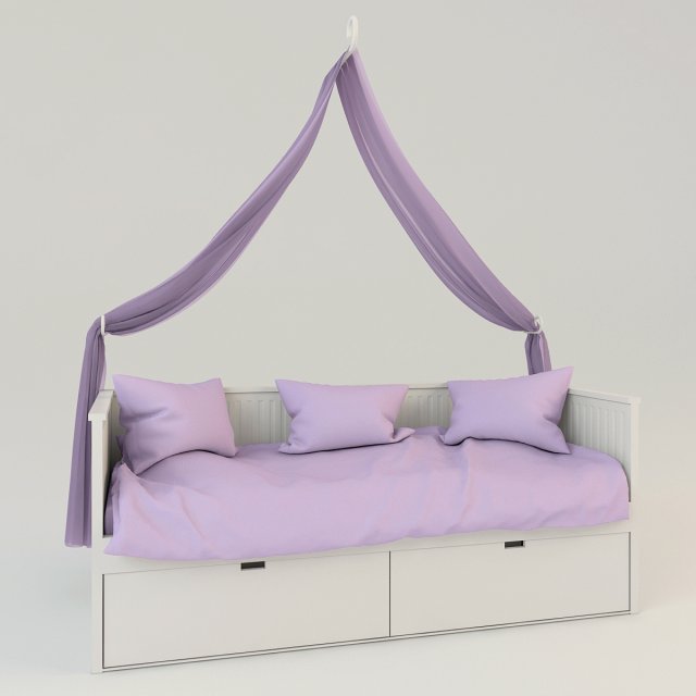 childrens canopy bed Modello 3D .c4d .max .obj .3ds .fbx .stl .blend 
