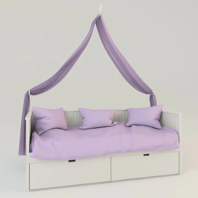 childrens canopy bed 3D Model .c4d .max .obj .3ds .fbx .stl .blend 
