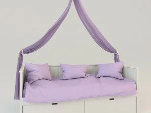 儿童四柱床 3D 模型