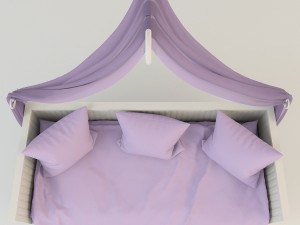 childrens canopy bed Modello 3D