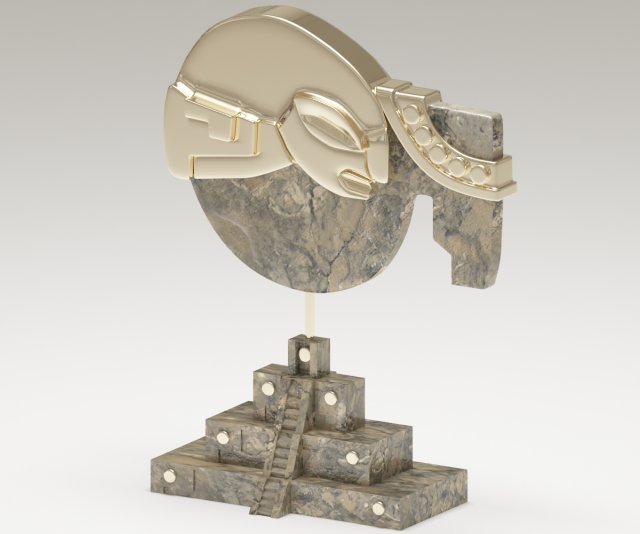 mayan face statuette 3D Model .c4d .max .obj .3ds .fbx .stl .blend