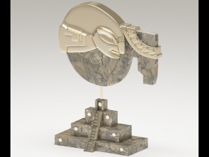 mayan face statuette Modelo 3D