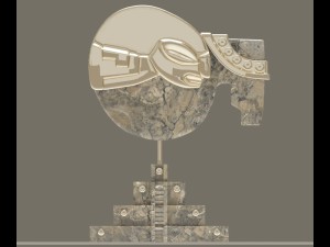 mayan face statuette 3D Model