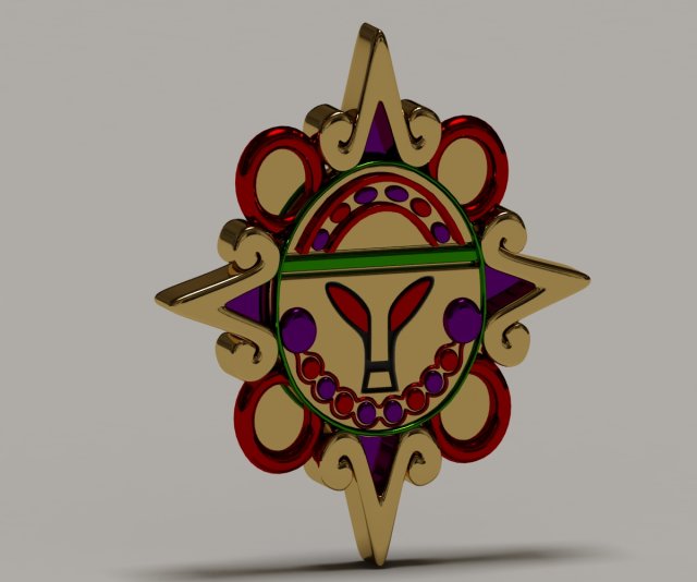 mayan alien golden sun Model 3D .c4d .max .obj .3ds .fbx .stl .blend 