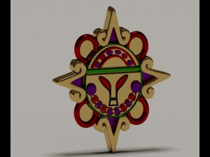 mayan alien golden sun Modelo 3D