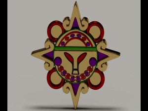 mayan alien golden sun Model 3D