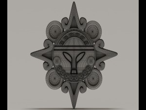 mayan alien golden sun Model 3D