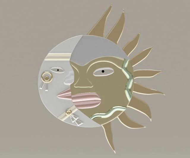 sun moon 3D Model .c4d .max .obj .3ds .fbx .stl .blend 