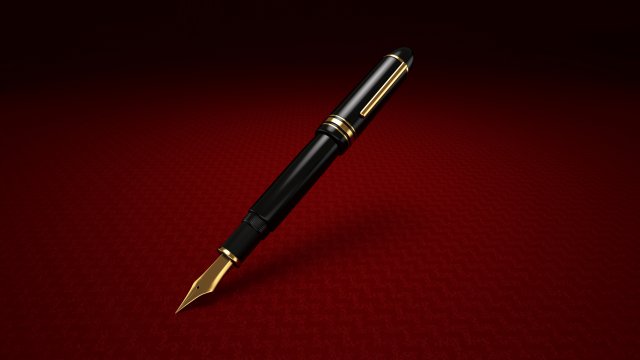 fountain pen 3D Model .c4d .max .obj .3ds .fbx .stl .blend 