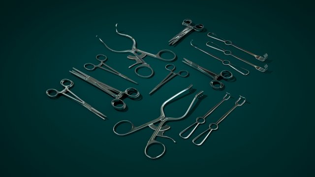 surgical instruments 3D Model .c4d .max .obj .3ds .fbx .stl .blend 