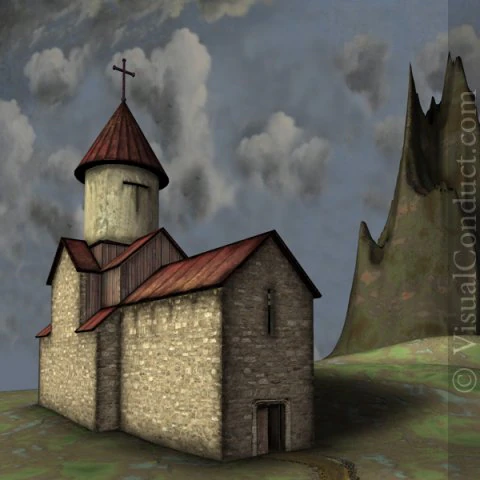 church medieval 3D Model .c4d .max .obj .3ds .fbx .stl .blend 