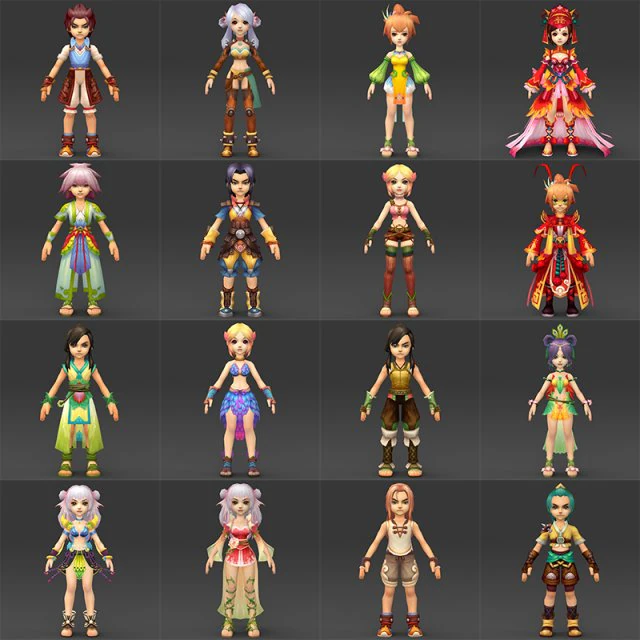 quality fantasy character collection 3D Model .c4d .max .obj .3ds .fbx .stl .blend 