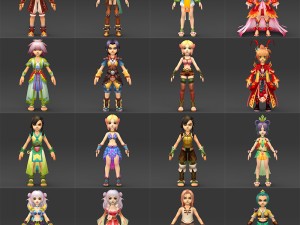 quality fantasy character collection Model 3D