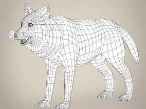 low poly realistic wolf 3D Model