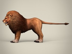 game ready realistic lion Modelo 3D