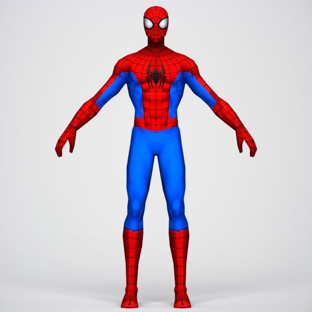 game ready superhero spider man Modello 3D .c4d .max .obj .3ds .fbx .stl .blend 