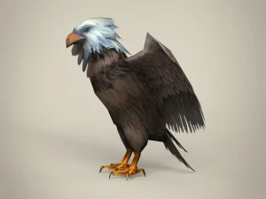 low poly realistic eagle 3D Model