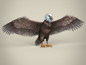 low poly realistic eagle Model 3D