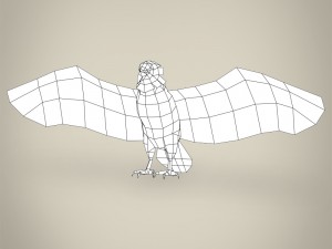 low poly realistic eagle Model 3D