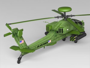 Boeing AH-64 Apache Warrior Helicopter Model 3D