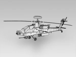 Вертоліт Boeing AH-64 Apache Warrior 3D Модель