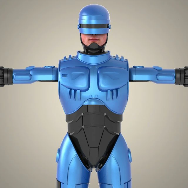 superhero robocop 3D Model .c4d .max .obj .3ds .fbx .stl .blend 