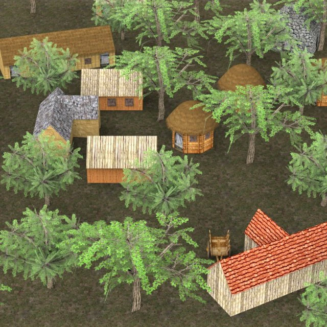 game ready old village 3D Model .c4d .max .obj .3ds .fbx .stl .blend 