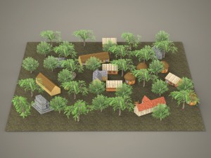 game ready old village 3Dモデル