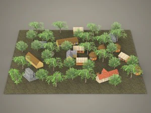 game ready old village 3D Model