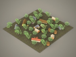 game ready old village 3Dモデル
