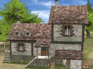 realistic village scene 3D Model