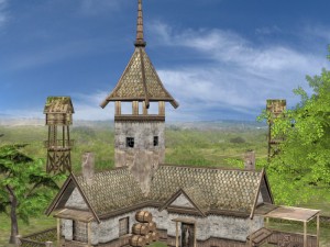 realistic village scene 3D 모델