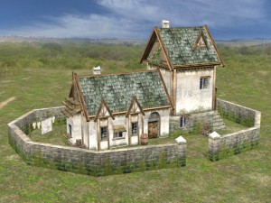 realistic village scene 3D 모델