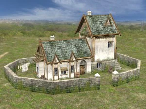 realistic village scene 3D Model