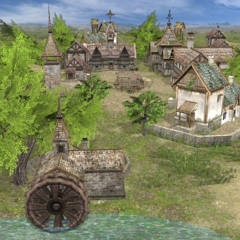 Realistic Village Scene 3D Модель In Город 3DExport
