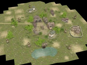 realistic village scene 3D Model