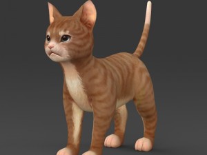 game ready brown kitten Modelo 3D