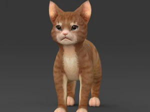 game ready brown kitten 3D Model