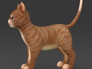 game ready brown kitten 3D Model