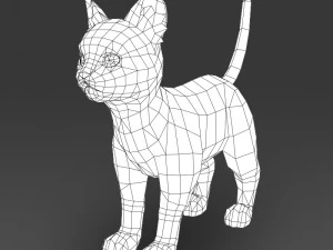 game ready white kitten 3D Model