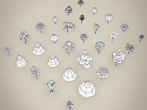 game ready tree collection 3D Модель