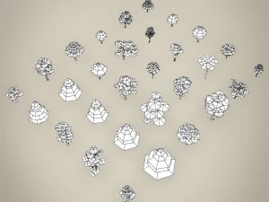 game ready tree collection 3D Model