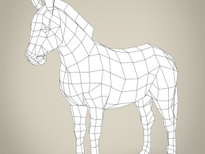 game ready realistic donkey 3D मॉडल