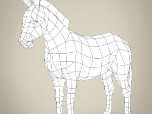 game ready realistic donkey 3D Model