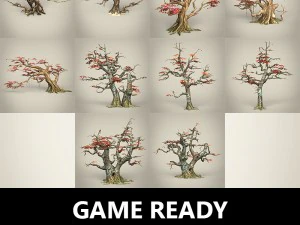 ゲーム対応のカエデの木コレクション 3Dモデル