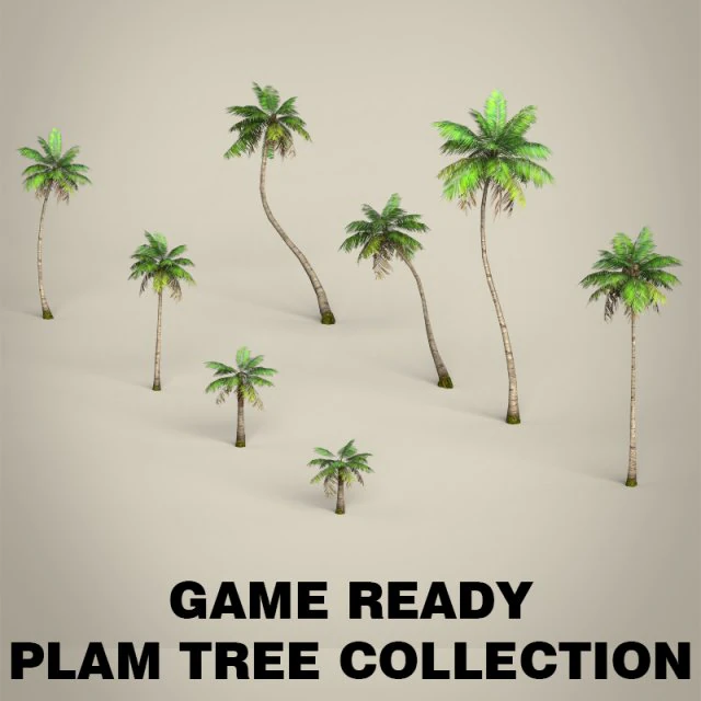 game ready plam tree collection 3D Model .c4d .max .obj .3ds .fbx .stl .blend