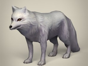 game ready white fox 3D Model