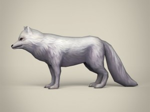 game ready white fox 3D Модель